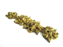 Antique brass embellishment with roses - brass decoration furniture mount.