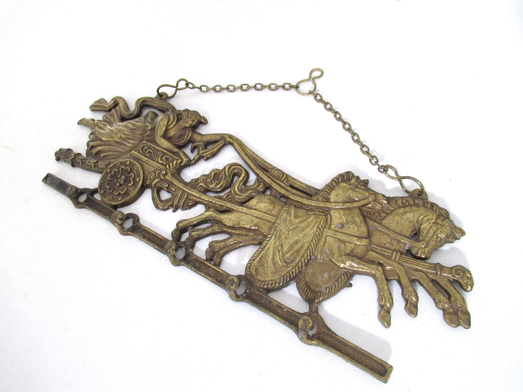 Stunning equestrian wall rack Antique Brass wall hanging rack with C