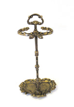 Antique brass umbrella stand - cane stand - fire place tool holder.