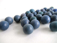 UpperDutch:Marbles,Blue Clay Marbles, Set of 30 Antique Clay Marbles, Antique marbles.