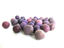 UpperDutch:Marbles,Purple marbles, set of 30 antique clay marbles.