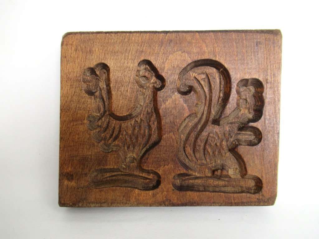 UpperDutch:Cookie Mold,Springerle mold, Vintage Small Wooden cookie mold.