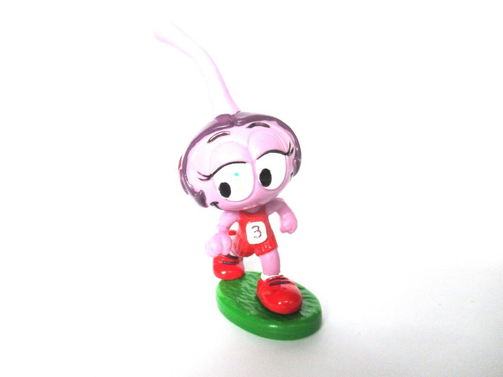 Snork Daffney on running track, Schleich West-Germany The Snorks, Pvc figurine 1980's.