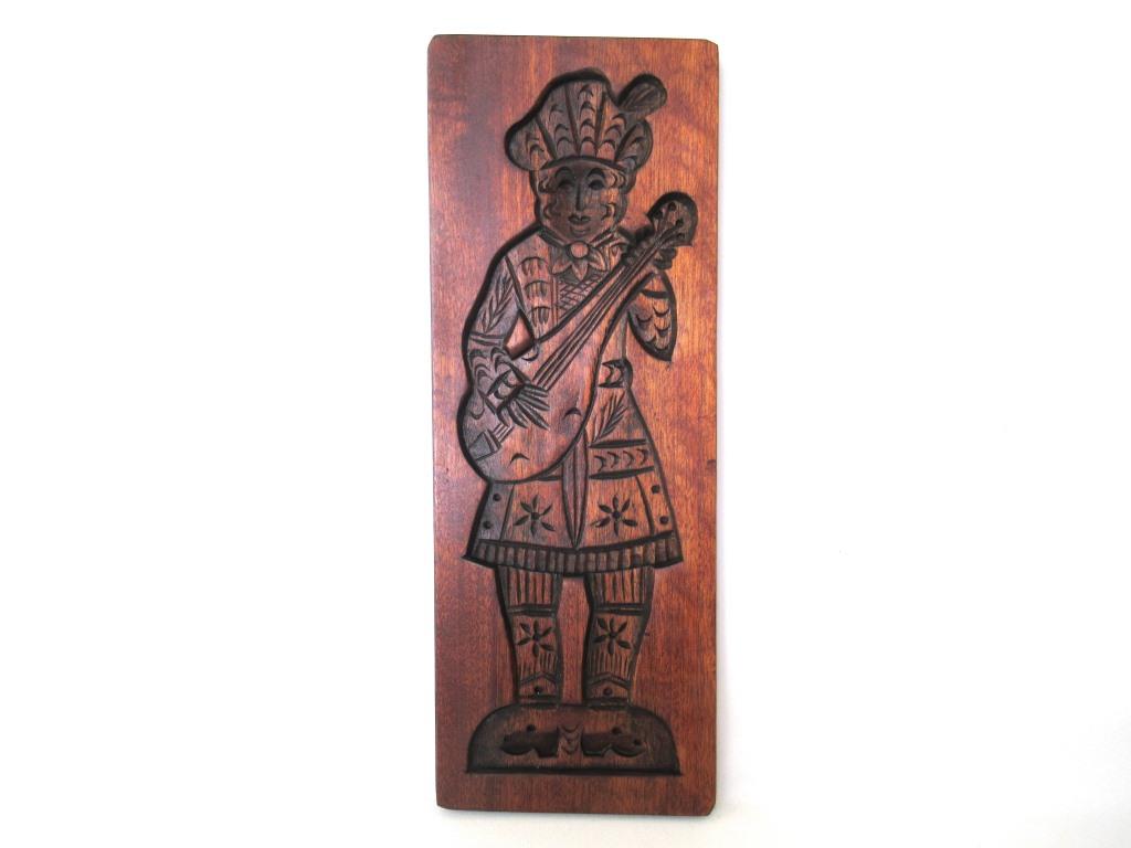 Springerle cookie mold, Banjo, Antique wooden Folk Art Cookie Mold, Springerle cookie mold. #899G208K3