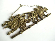 UpperDutch:Home and Decor,Stunning Equestrian Horses, Antique Brass wall hanging, Chariot and Horses. Wall rack, Key Holder.