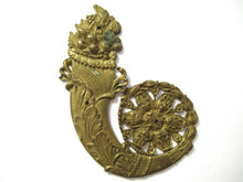 Antique Brass furniture applique, embellishment, pediment, cornucopia, horn of plentiful.