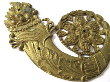 Antique Brass furniture applique, embellishment, pediment, cornucopia, horn of plentiful.