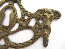 Antique Brass escutcheon, Rams Head, keyhole cover, plate, goat, ram.