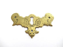Brass keyhole Escutcheon, Stamped Keyhole cover, plate.