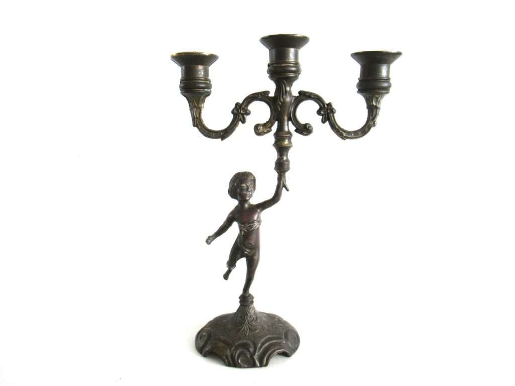 UpperDutch:,Putti Candle Holder. Brass Plated Candle holder. Cherub, Putti. French home decor.