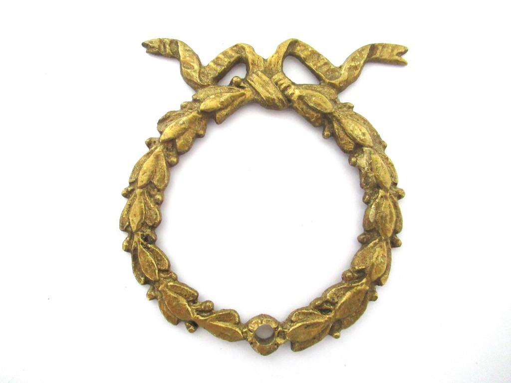 Authentic Brass Wreath applique, Furniture Hardware. Empire embellishment. Restoration supply.