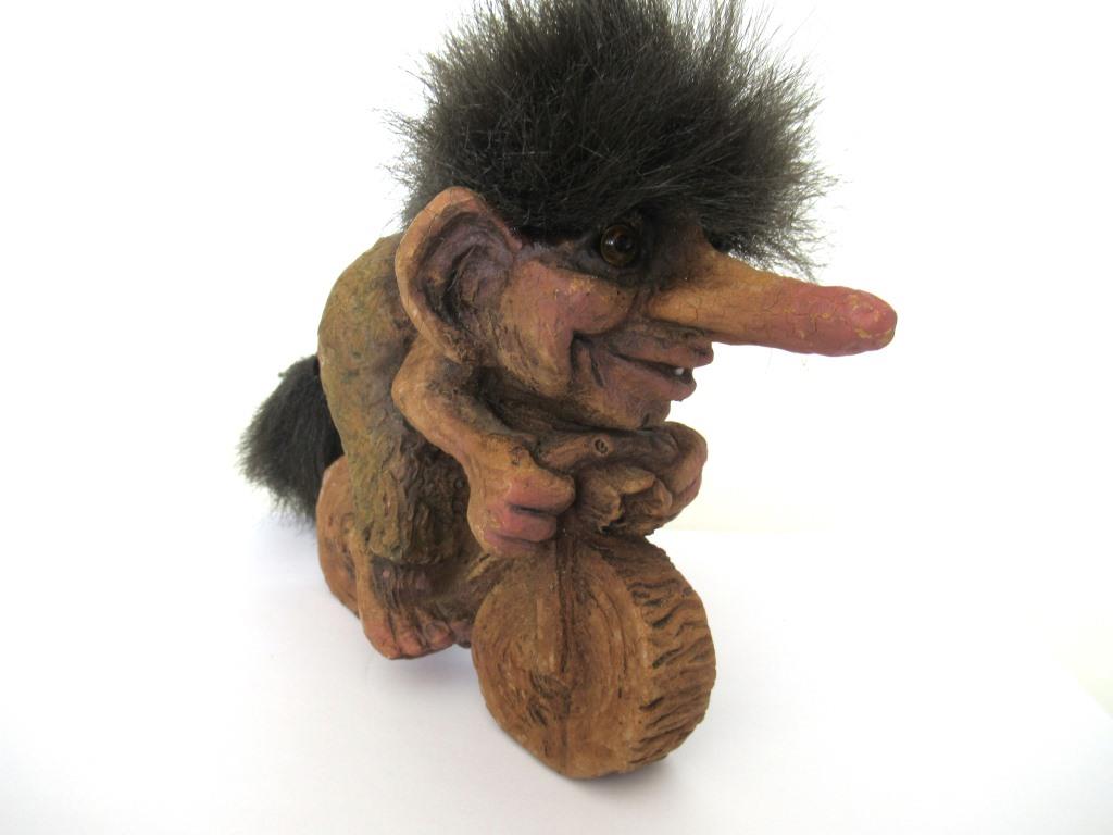 Nyform Troll 251, Troll on bike handmade in Norway (Goblin, Gremlin, Hob, Imp, Gnome, Hobgoblin, Elf, Pixy)