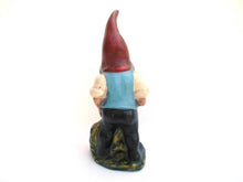 Antique Garden Gnome with watering can, terracotta.
