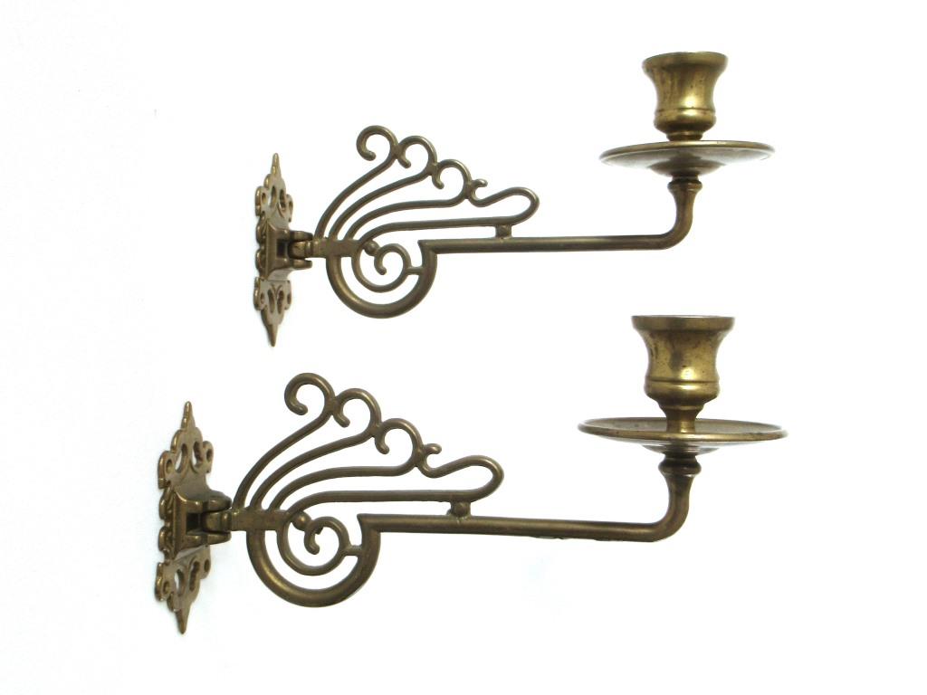 UpperDutch:Candelabra,Antique Solid Brass Victorian Piano Wall Sconces, Candle holders.