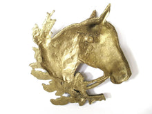 UpperDutch:Wall hook,Brass Horse Plaque, Horse Head Embellishment, Horse Head, furniture ornament.