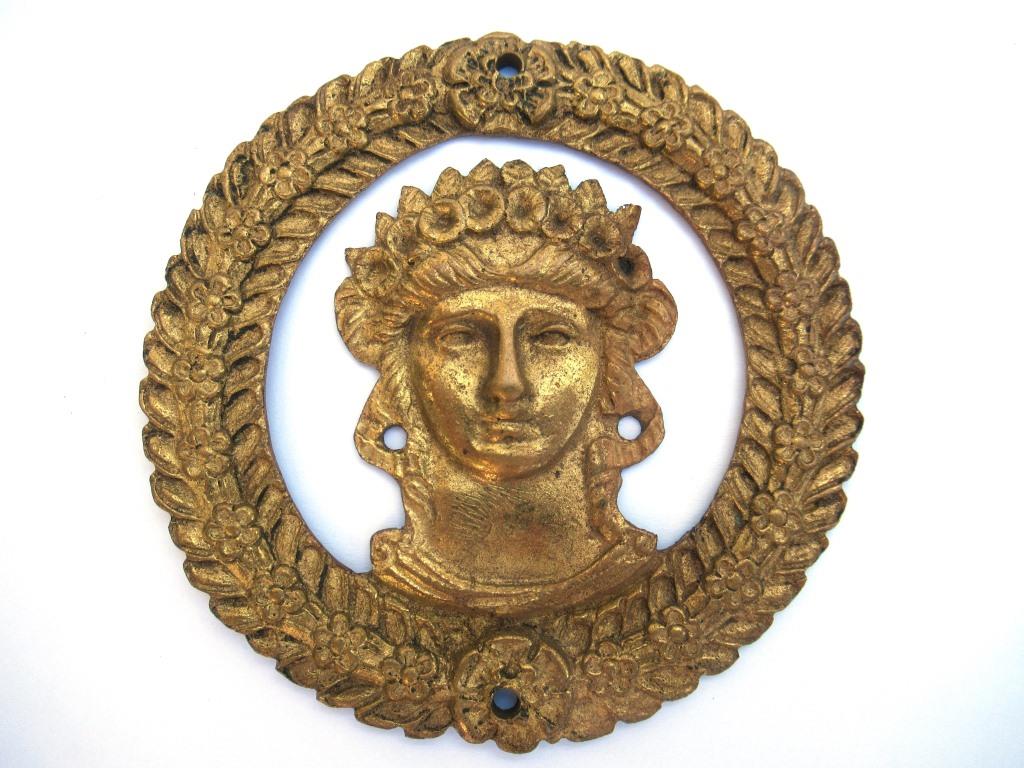 Antique Brass embellishment, furniture applique, pediment.