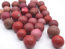 Antique Clay Marbles - Pink - Red - set of 30