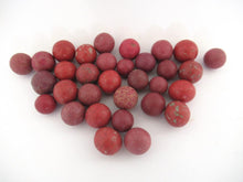 Set of 30 Red Antique Clay Marbles