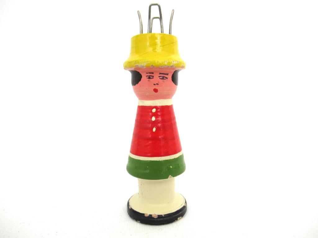 Copy of Knitting Nancy, Vintage Wooden Knitting Doll, French Knitting, Bobbin Doll, Sewing supply, french knitter.