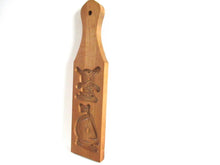 Wooden cookie mold with handle, Dutch Folk Art, speculaas plank, springerle.