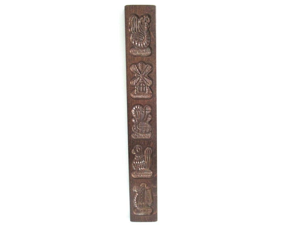 Springerle Wooden cookie mold, Dutch Folk Art, Springerle, Kitchen decor, windmill, animals.