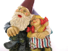 Gnome Couple on a Couch, Love, Gnome statue, Garden  gnomes.