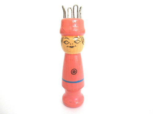 Knitting Doll, Vintage Wooden Knitting Doll, French Knitting, Bobbin Doll, Sewing supply, Knitting Nancy.