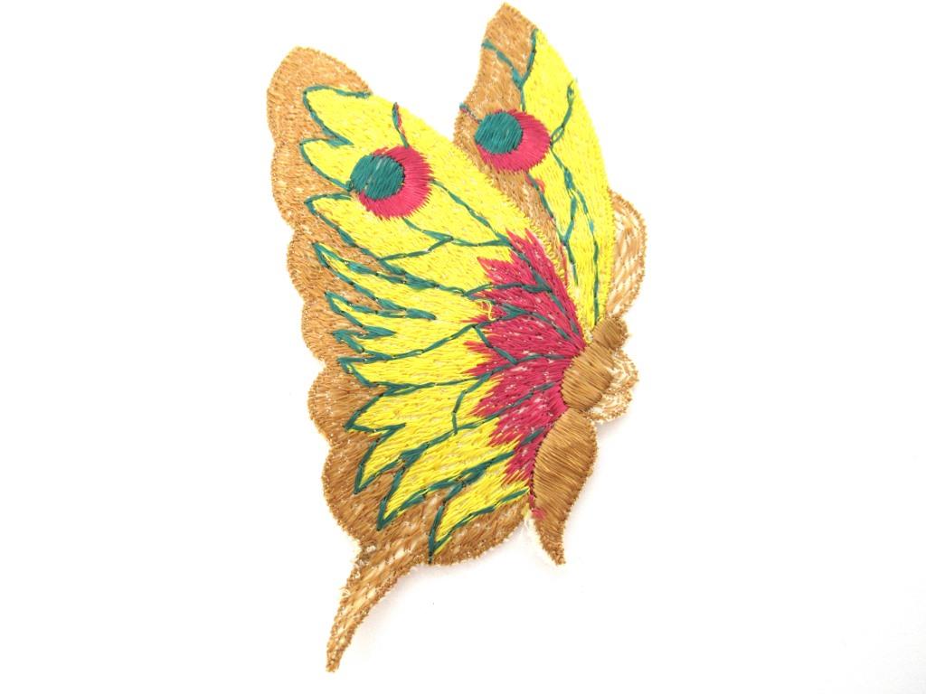 Authentic Antique Collectible Butterfly applique, 1930s embroidered applique. Vintage patch, Applique, Crazy quilt.