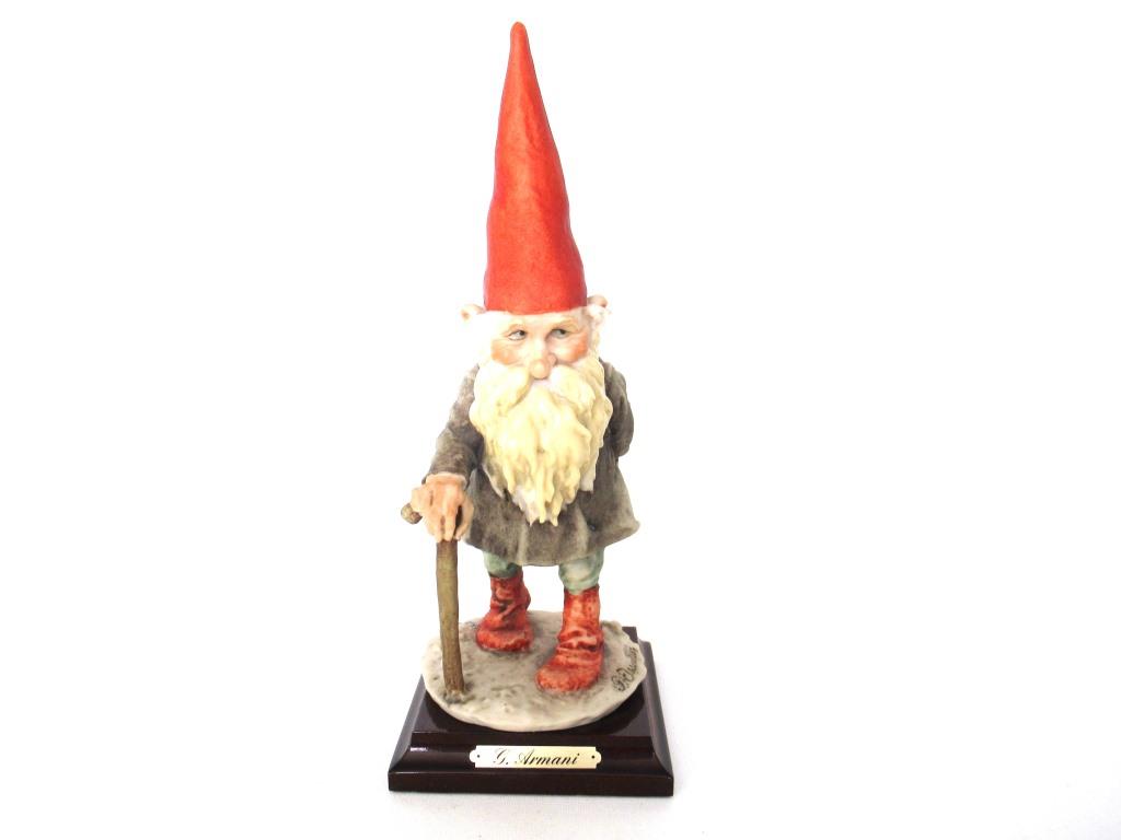 Giuseppe Armani Gnome statue, Capodimonte, Italian Porcelain , Gulliver's World, G Armani.