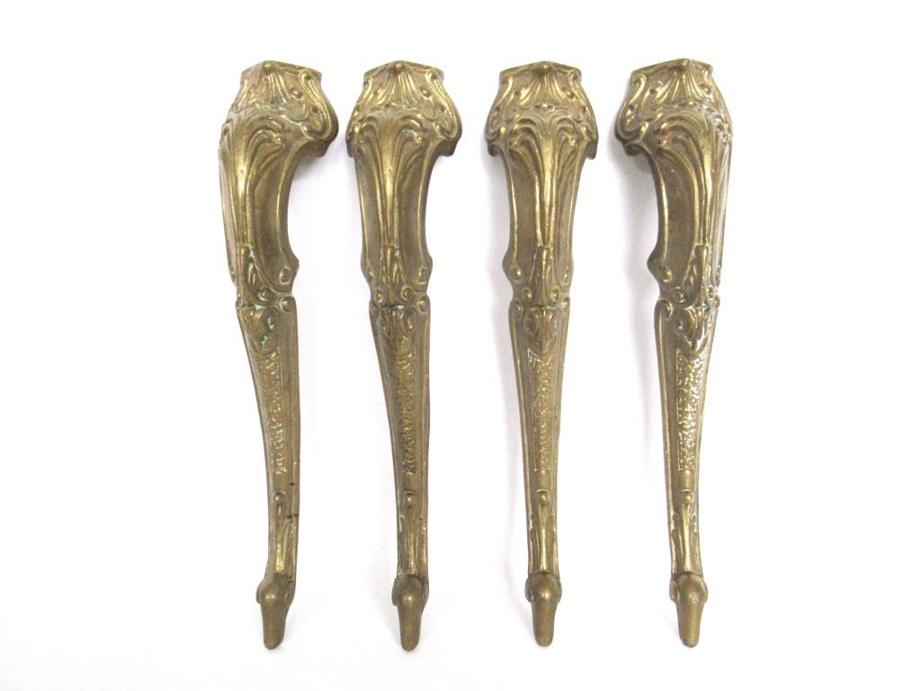 Table Legs. Set of 4 pcs Antique Brass Table Legs. Antique decoration hardware for restoration or other projects.