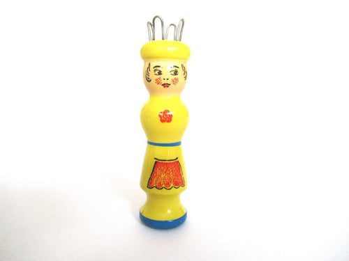 Knitting Doll, Vintage Wooden Knitting Doll, French Knitting, Bobbin Doll, Sewing supply, Knitting Nancy.