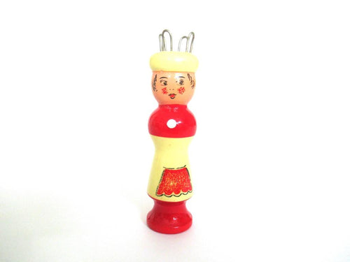 Knitting Doll, Vintage Wooden Knitting Doll, French Knitting, Bobbin Doll, Sewing supply, Knitting Nancy.