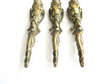 A Set of 3 Antique Brass Ornaments / Corners. Authentic antique hardware, embellishment restoration supply.
