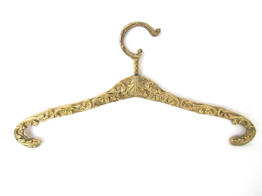 1 (one) Brass Clothes Hanger, Clothes Hangers, Antique French Coat hanger, Wedding dress hanger, Swivel.