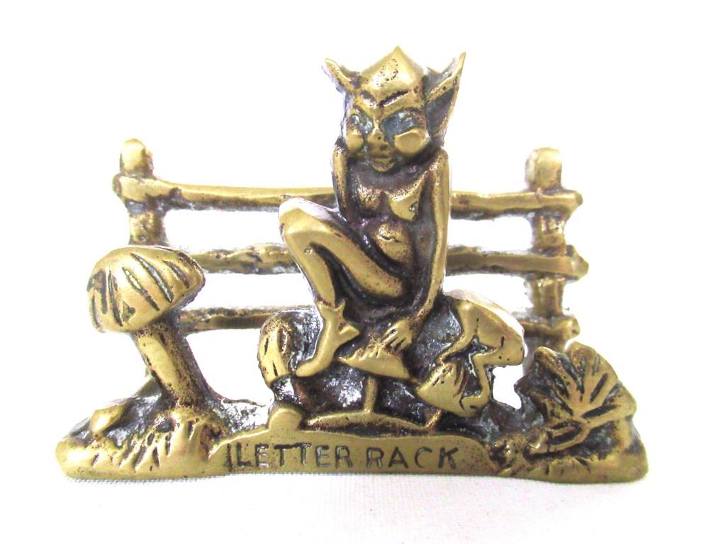 Pixie brass letter rack holder.