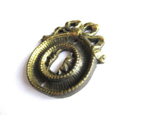 Antique Bow Escutcheon, Solid Brass, Keyhole Cover.