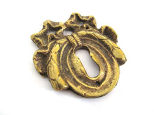 Antique Bow Escutcheon, Solid Brass, Keyhole Cover.