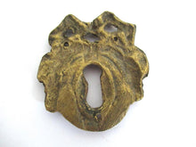 Antique Bow Escutcheon, Solid Brass, Keyhole Cover.