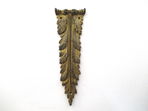 1 (ONE) Brass Antique Ornament Furniture Applique. Decoration mount, Embellishment, pediment, restoration supplies.
