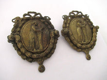 Antique Drawer handles. Set of 2, Ornate Victorian furniture hardware, embellishment, bow.