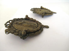 Antique Drawer handles. Set of 2, Ornate Victorian furniture hardware, embellishment, bow.