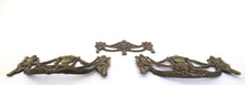Antique drawer handles and keyhole cover, set of 3, cabinet hardware, goat, satyr, ram, belier.