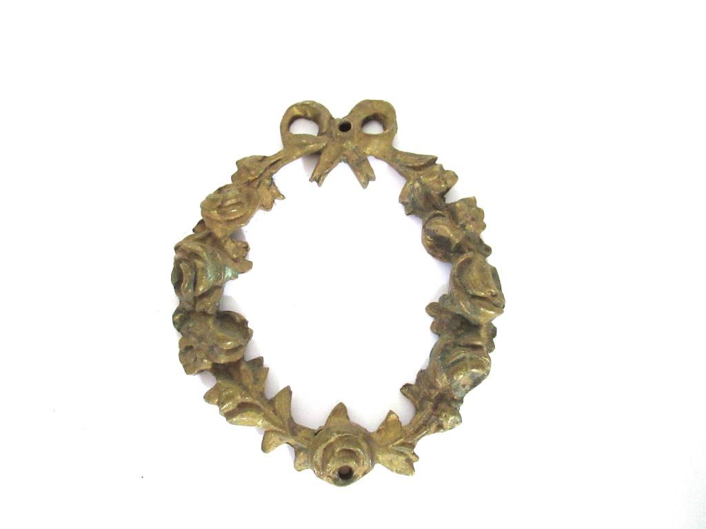 Authentic Brass Wreath applique, Furniture Hardware. Empire embellishment. Restoration supply.