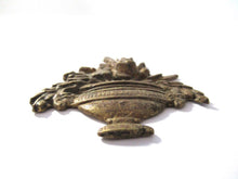Antique Small Brass applique, ornament, embellishment, pediment, flower arrangement. #7DCG21K9