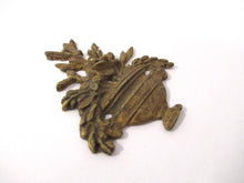 Antique Small Brass applique, ornament, embellishment, pediment, flower arrangement. #7DCG21K9