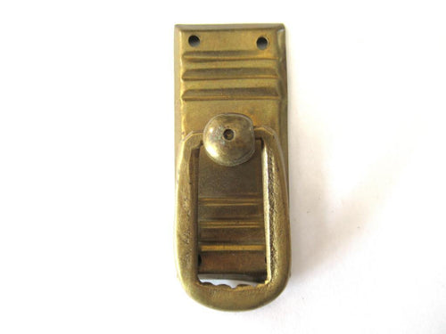 Vintage Brass hanging pull. Cabinet pull escutcheon, Restoration hardware, drawer handle.