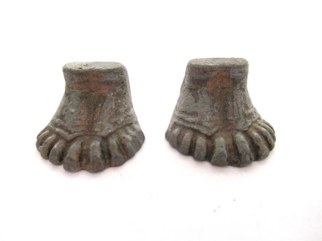 Set of 2 Antique Feet, Cabinet Hardware, Pediment Feet.