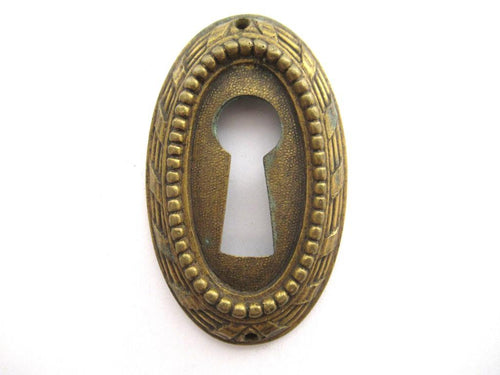 Antique Ornate Keyhole Cover, Escutcheon (2 9/16 inch).