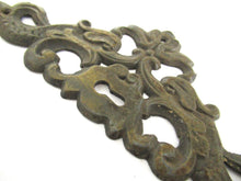 Vintage Brass Dragon Fish Escutcheon. Keyhole Cover, Furniture applique, cabinet hardware.