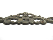 Vintage Brass Dragon Fish Escutcheon. Keyhole Cover, Furniture applique, cabinet hardware.